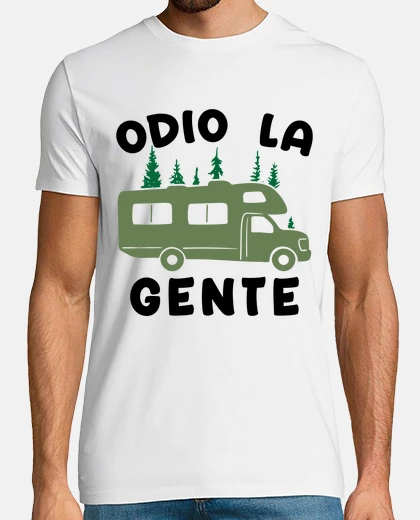 Playera Odio A La Gente Camping Divertido