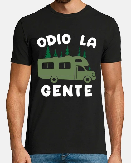 Playera Odio A La Gente Camping Divertido