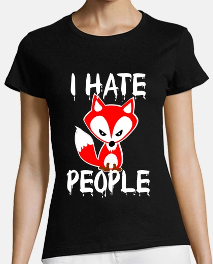 Playera odio a la gente zorro halloween sangrie