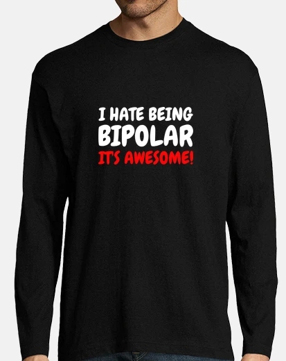 T-shirt Odio essere bipolare bianco è impressio