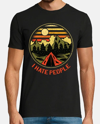 T-shirt odio le persone che si accampano nella 