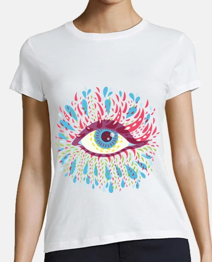 Tee-shirt oeil psychédélique bleu bizarre