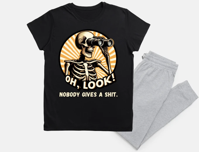 Pyjama Oh Look Nobody Gives A Shit Skeleton