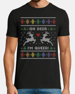 Oh Deer Im Queer Pun LGBT Rainbow Gay