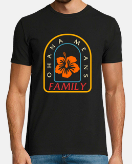 ohana signifie chemise de famille hawaii fleur d’hibiscus années 70 rétro tee hawaii voyageur amant 