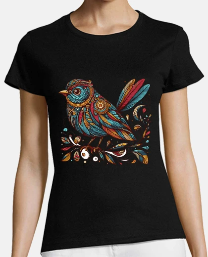 Tee-shirt oiseau multicolore