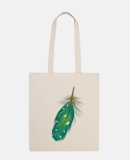 Sac oiseau plume verte