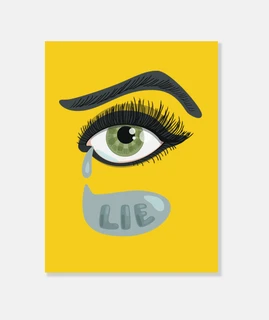 ojo verde acostado con lágrimas