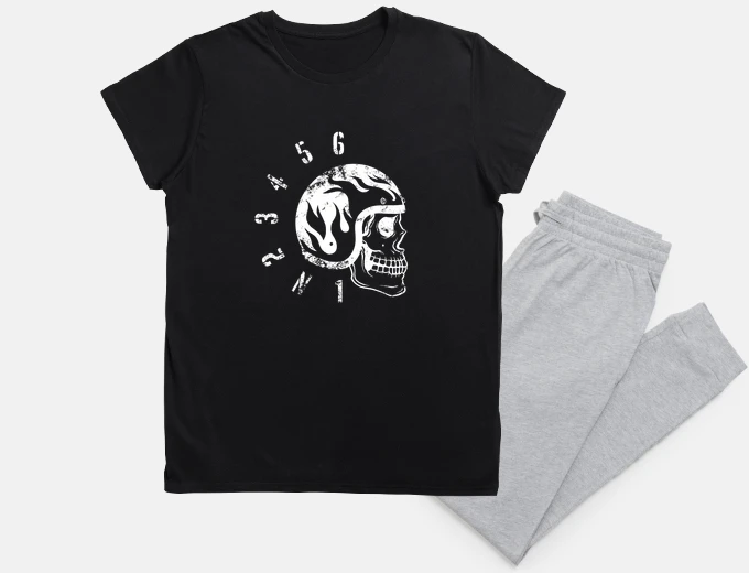 Pajama old school bike skull