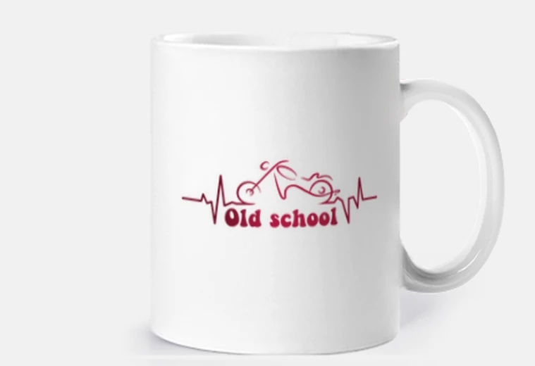 Cup old school biker heartbeat