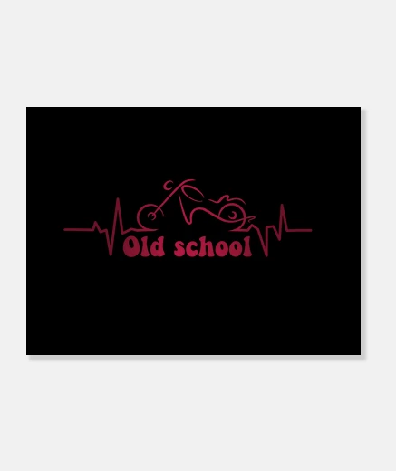Wall old school biker heartbeat