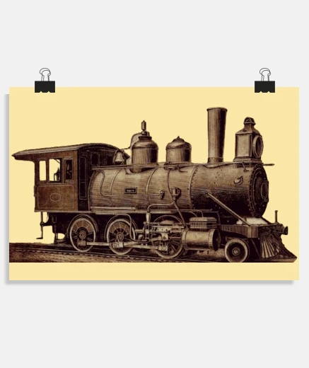 Poster old vintage steam locomotive poster retirement poster