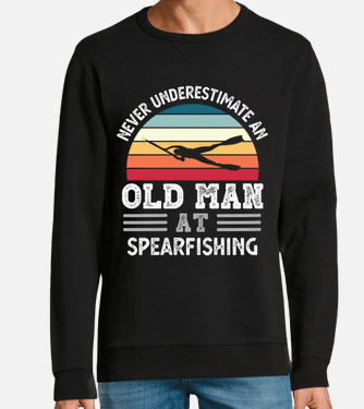 Old man at spearfishing fathers day hoodie