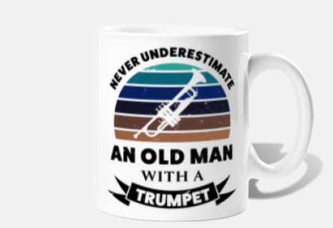 old man with trumpet funny gift dad