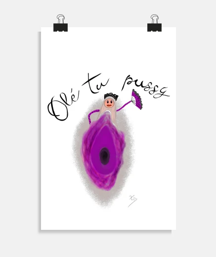 Poster olé la tua pussy sfondo chiaro