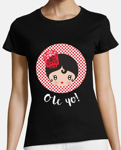 T-shirt ole me! black woman, black short-sleeved, premium quality