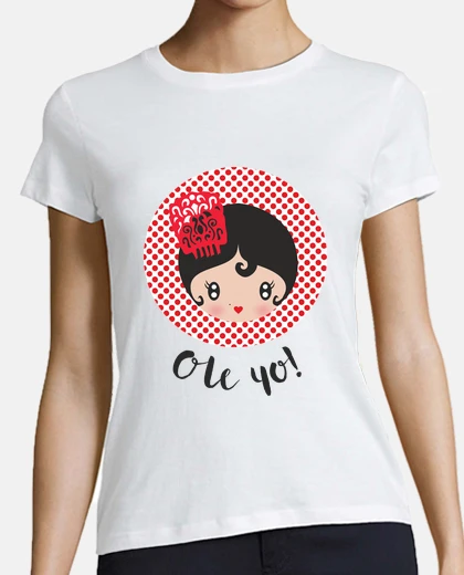 Playera Ole yo! - Mujer, manga corta, blanca, calidad premium