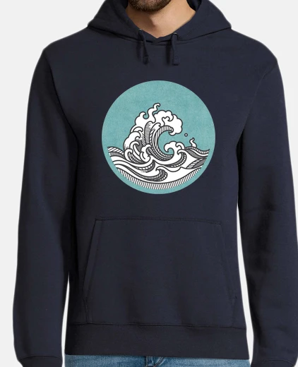 Felpa onda kanagawa giapponese