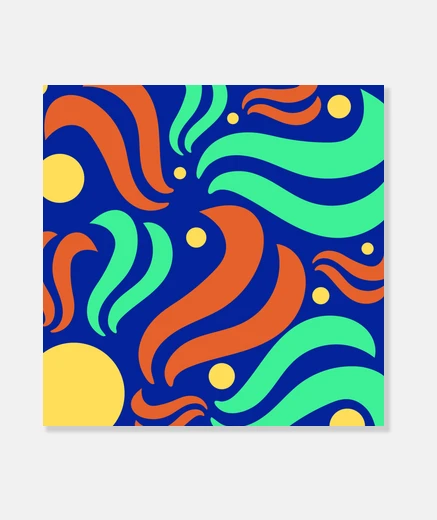 Stampa onde colorate, tela