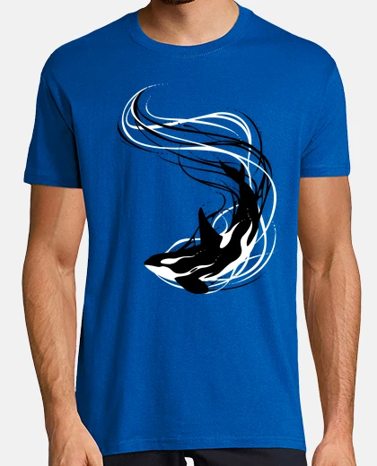 T-shirt onde di fantasia killer whale