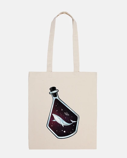 Bag oneiric space - balena in the space inside a bottle