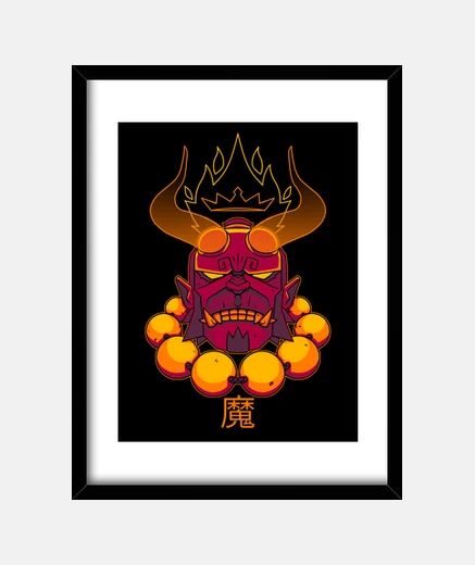 Cuadro Oni Hellboy - Mignola comic japanese