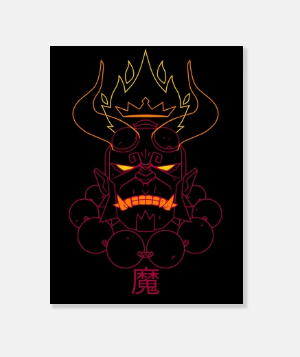 Lienzo Oni Hellboy Lines- Mignola comic japanese