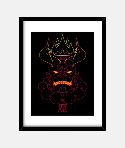 Cuadro Oni Hellboy Lines- Mignola comic japanese