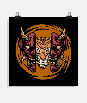 oni tiger samurai japan devil mask