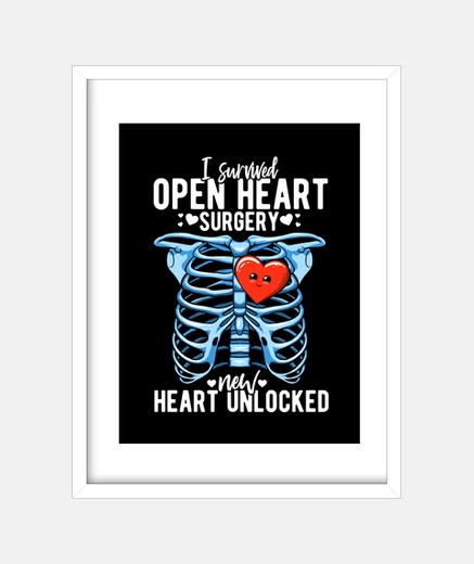 Framed open heart surgery survivor cardiac att