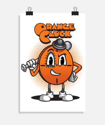 Poster Orange clock