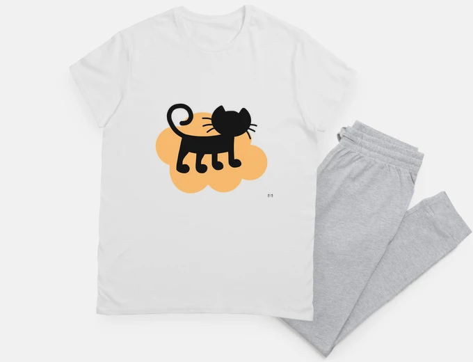 Pajama orange cloud cat