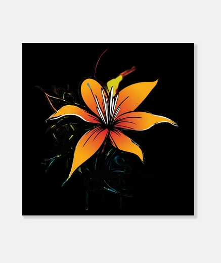 Wall orange flower in graffiti style