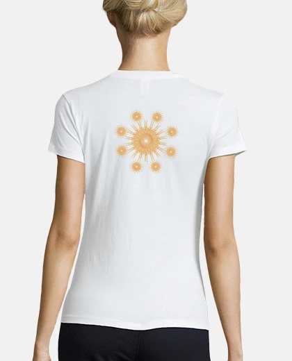 Tee-shirt orange, mandala et de pêche