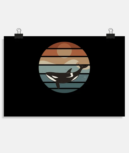 Poster orca vintage balena assassino di animal