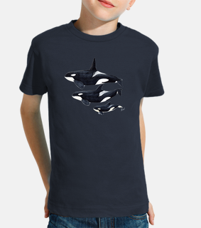 orca child, short sleeves, dark blue