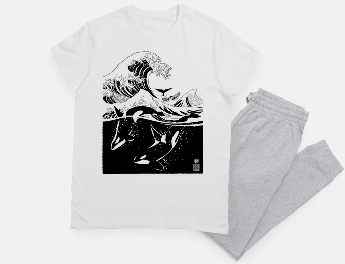 Pyjama orcas under the sea