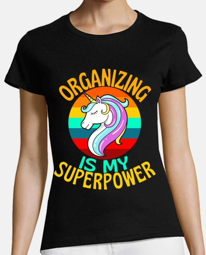 Playera organizar es mi superpoder unicornio am