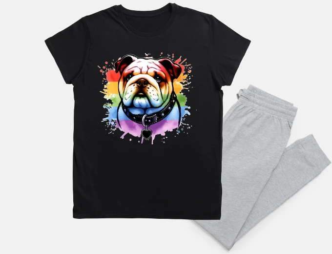 Pigiama orgoglio lgbtqia trans bulldog inglese