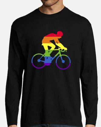 Camiseta orgullo lgbt ciclista arcoiris c. laTostadora