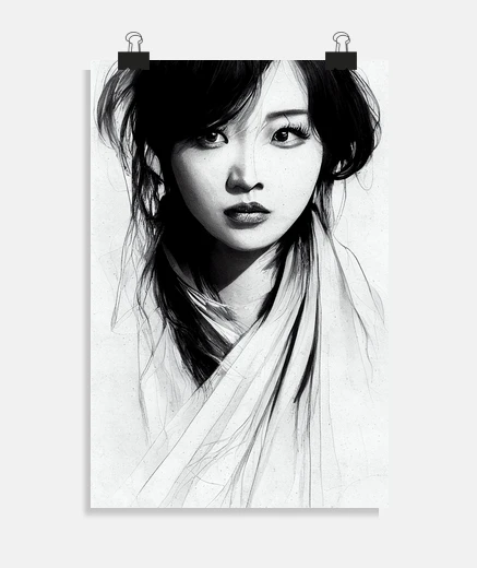 Poster oriental girl bn1