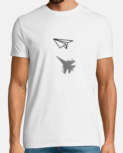 T-shirt origami fighter plane folding paper
