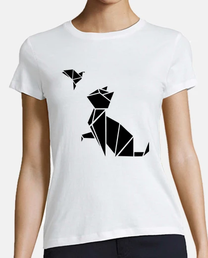 T-shirt origami: the cat & the bird
