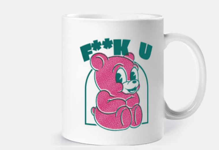 Tazza orsacchiotto, orsetto, cucciolo d&#39;orso, cazzo, antisociale,