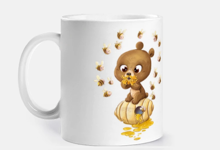 Tazza orso con mielle e api