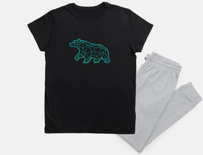Pigiama orso di arte linea geometrica