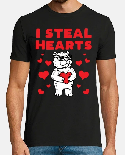 T-shirt orso di san valentino rubo i cuori