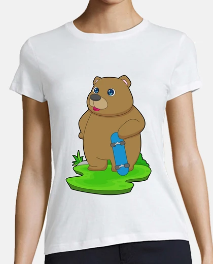 T-shirt orso pattinatore skateboard