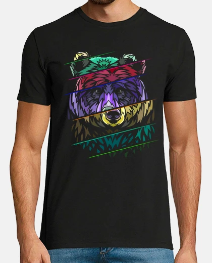 T-shirt orso tribale distorto
