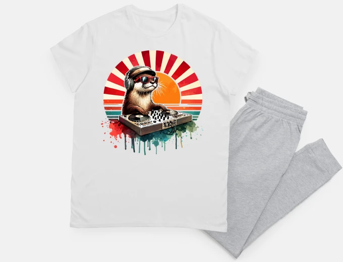 Pyjama Otter Music Deejay House Retro Vintage